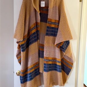 Free People Multicolor Plaid Poncho